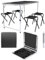 Harbour Housewares 120cm (4ft) Hauteur Réglable Aluminium Table de Pique-Nique Pliante avec 4 Chaises - Noir - 4-Places Pliable Portable Plein Air Jardin Patio Camping BBQ Manger Meubles à Tréteaux