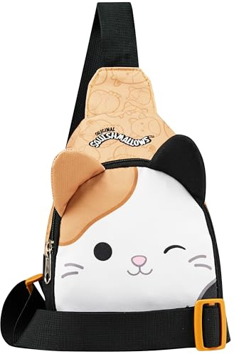 Squishmallows Tasche Mädchen und Teenager Sling Bag Niedliche Cam die Katze Umhängetasche Kinder für Handy Geldbörse Reisen (Mehrfarbig Cam)