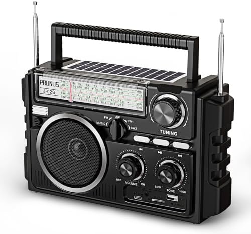 PRUNUS J-02 AM/FM/SW Weltempfänger Radio,Transistorradio mit Zwei Antennen