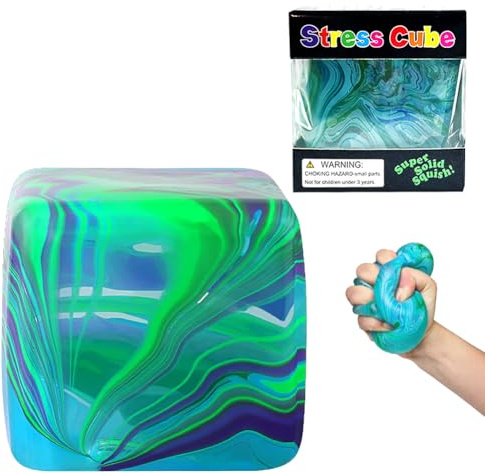 Stressball, Fidget Cube, Fidget Toys Erwachsene, Grüner Würfel Anti Stress Spielzeug, , Wiederverwendbarer Knautsch Würfel Langsam Aufgehend Gegen Angst, Adhs, Büro (1 Stück)
