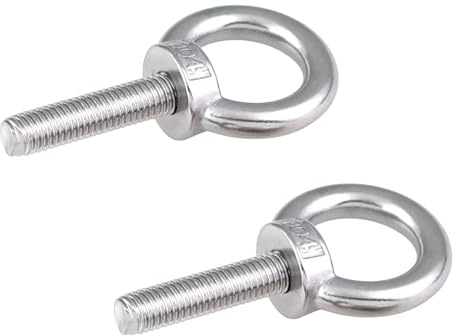 Lot 2 Boulons à œil M12 x 60 mm, Anneau de levage en acier inoxydable 304 pour meubles, balançoires et utilisation extérieure