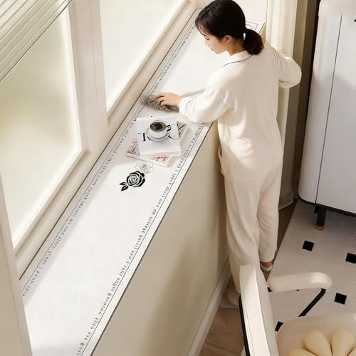 fensterbank verkleidung innen Fensterbankabdeckung Innen, 10, 20, 30, 40, 50 cm Breit, Kratzfeste Fensterbankauflage, Schutz für Balkon- und Erkerfenster, Leicht zu Reinigen(Style3,40x8in/100x20cm)