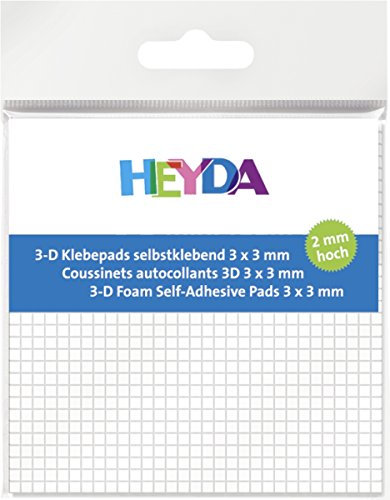HEYDA 3-D Klebepads, 3 x 3 mm, weiß, 2 mm hoch