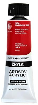 Daler-Rowney Cryla Acrylic 75 ml Pyrrole Red, Professional Artists