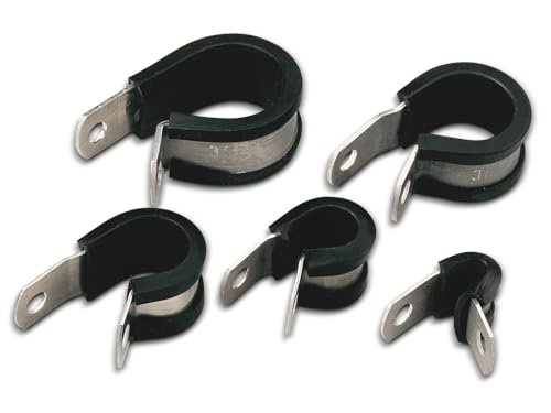 HellermannTyton Aluminium Kabelschelle mit Gummi Schutzprofil, Ø 3.2mm, x 16.3mm, Packung a 100 Stück