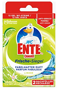 WC Ente Frische-Siegel, Nachfüller für den WC Stein aus Gel, Limone, 2 x 36ml