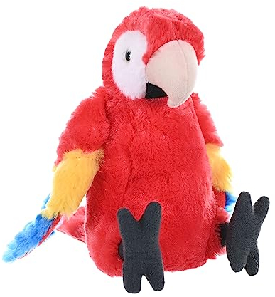 Wild Republic 11663 12293 Plüsch Roter Ara, Papagei, Cuddlekins Kuscheltier, Plüschtier, 20 cm