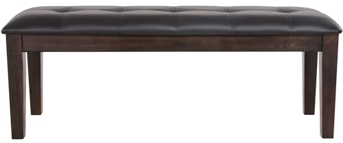 Signature Design by Ashley Haddigan Traditional Upholstered Dining Room Bench, Dark Brown