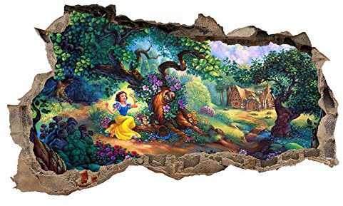 3D Wandtattoo Mauerloch Wandsticker Wandaufkleber Durchbruch Kinder selbstklebend H 60 x B 100 Schlafzimmer Kinderzimmer (WL21 Märchen)