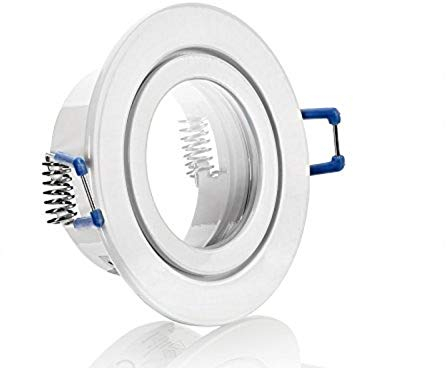 IP44 Aluminium Einbaustrahler - Weiß - rund - Badezimmer/Feuchtraum geeignet - Deckenstrahler Spot Einbauleuchte - für LED GU10 oder MR16 / GU5.3
