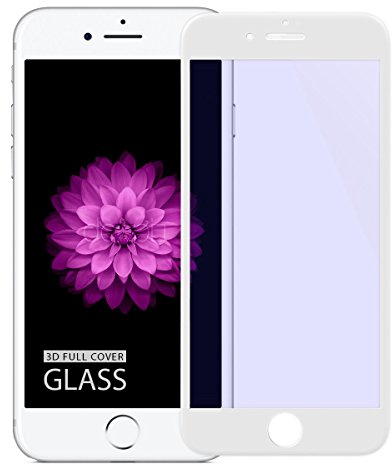 doupi FullCover Panzerfolie für iPhone 6 Plus / 6S Plus (5,5 Zoll), Preimium 9H Hartglas HD Displayschutz Anti Kratzer Glas Schutzfolie, weiß