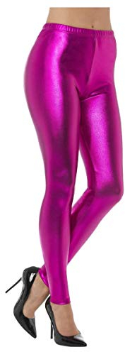 Smiffys 80er-Jahre Metallic Disko-Leggings, Pink, M - EU size 40-42