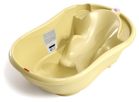 OKBABY Onda - Bañera con diseño ergonómico - para bebés de 0 a 12 meses - Amarillo