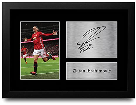 HWC Trading Zlatan Ibrahimovic A4 Gerahmte Signiert Gedruckt Autogramme Bild Druck-Fotoanzeige Geschenk Für Fußball Fans