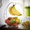 Garden Mile® 2 in 1 Kitchen Storage Fruit Bowl & Banana Hanger Chrome Metal Finish Modern Fruit Basket Durable Keeps Fruit Fresh Curved Arm Centre Piece for Your Kitchen
