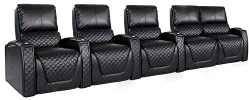 Zinea Kinosessel Queen- 5 Sitzer Loveseat rechts - Premiumleder - elektrisch verstellbar - LED Becherhalter - Ambientebeleuchtung - elektrische Lendenwirbelstütze - verstellbare Kopfstütze