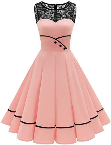 Bbonlinedress Robe Vintage Femme Années 50s 60s Audrey Hepburn de Soirée Cocktail Mariage Fête