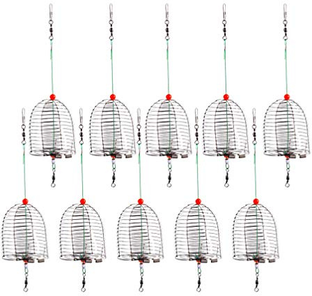 10 Stücke Futterkorb Angeln Köder Käfig Trap Feederkorb Edelstahl Käfig Form Futterspirale Angelzubehör Feeder Korb für Fischteich Karpfenangeln Zubehör