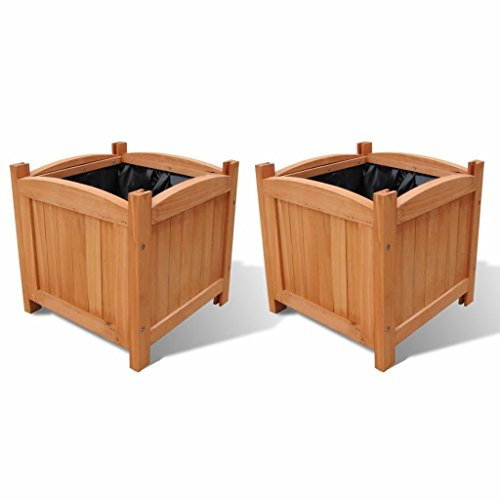 Tidyard 2 Unidades Arriate Exterior Grande Macetero Huerto Urbano Maceta Juego de arriates de Madera 30x30x30 cm