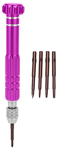 5-in-1-Multifunktionaler Kleiner Schraubendreher, Hardware-Werkzeuge aus Aluminiumlegierung für Brillen/Elektronik/Handy/Schmuck und Mehr(Rosa), Schraubenzieher set