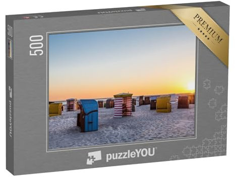 puzzleYOU: Puzzle 500 Teile „Sonnenuntergang an der Nordsee, Borkum, Deutschland“ – aus der Puzzle-Kollektion Borkum