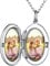 PROSILVER Damen personalisiert Medaillon zum Öffnen mit 2 Bilder 925 Silber aufklappbar Oval Anhänger Halskette Foto Amulett Schmuck für Muttertag Valentinstag