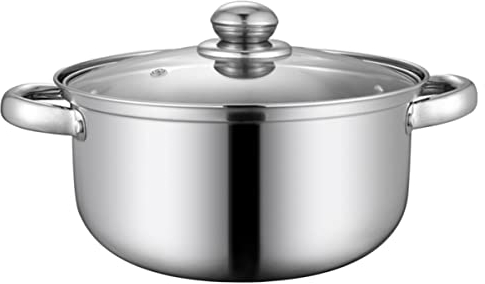 1 Pc Marmite à Soupe En Acier Inoxydable Cocotte Chinoise Plat De Cuisson De Cuisine Petit Bac à Lait Casserole En Acier Inoxydable Tajine Un Verre Pot De Nouilles Ménage