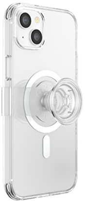 PopSockets iPhone 14 Plus Case with Phone Grip and Slide Compatible with MagSafe, Phone Case for iPhone 14 Plus, Wireless Charging Compatible - Clear
