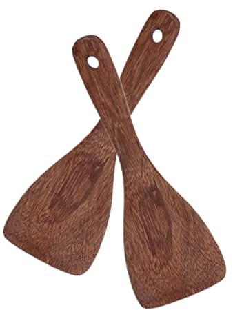 2Pcs Wooden Spoons, Wood Rice Paddle Wood Rice Spatula Wooden Utensils for Cooking Serving Spoons Japanese Rice Shovel for Kitchen, 22x8cm
