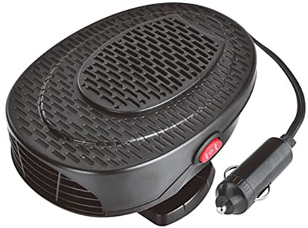 Chauffe Automobile Portable, Ventilateur de Voiture Chauffant 12V 300W Dégivrage et Désembuage Chauffage de Voiture Portable Voiture Chauffage Rapide avec Base Rotative à 360 Degrés Noir