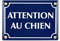 Sosenco Plaque emaillée Attention au Chien 12x17 cm - Pancarte Attention au Chien - Plaque Alarme - Propriété Privée - Panneau Signalétique Chien - Marine Bleu
