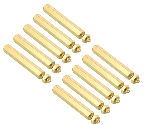 PATIKIL 30mm+6mm M2,5 Abstand schrauben, 40 Pack Messing Hex PCB Abstands muttern für Mutter bretter, Computer gehäuse, Leiterplatten, Elektronik, Goldton