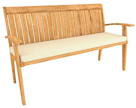 POKAR Bankauflage Bankkissen mit Abnehmbarem Bezug Sitzkissen für Bank Sitzbank Sitzpolster Bankpolster Stuhlkissen Gartenbank (110 x 50 x 5, Beige)