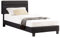CARO-Möbel Polsterbett Tucson 90x200 cm in schwarz, modernes Jugendbett inkl. Lattenrost, Einzelbett im skandinavischen Stil, bequemes gepolstertes Bett mit Rückenlehne und Kopfteil
