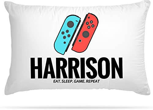 Personalised Gaming Pillow Case with 4 Different Controller Gamepad Design - Bedroom Accessories Cute Room Decor Gifts for Boys & Room Decor for Girls - Man Cave Cushion Covers (ControllerNSW)