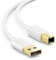 deleyCON 3,0m USB 2.0 Cable de Datos Cable de Impresora Cable Para Escaner - USB A Macho a Conector USB B Para Impresoras Escáner - Blanco