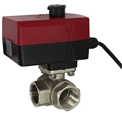 Elektrische Kugelhähne T-Typ – 3-Wege-Motorventil, elektrischer Kugelhahn, AC 24 V, 220 V, 3/4 1 1-1/4 Zoll (Size : DN32 24vAC)