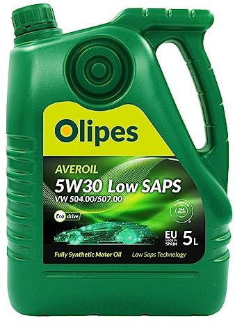 Aceite Lubricante AVEROIL 5W30 Low Saps 504/507 Fully Synthetic Aditivos Última Generación Prolonga Vida Actuales Sistemas Reducción Emisiones Diesel y Gasolina 5L Automoción Coche