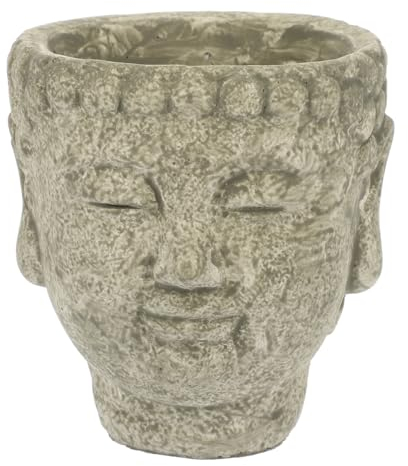 FUNOMOCYA Pot De Fleurs Ciment Tête De Bouddha Planteur Décoratif Pour Succulentes Pour Jardin Intérieur Et Extérieur