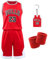 Basketball Trikot für Kinder - Schnell trocknendes Basketball Trikot und Shorts mit Wrist Wraps - Ärmelloses Basketball Anzug Set für Training und Spiele - Hochwertige Basketball Kleidung (26, Red)