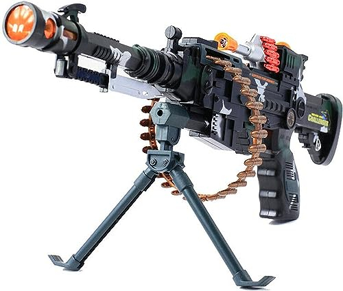 Copper Top - Toy Gun Electric Machine Gun with LED Lights and Fire Sounds with strap
