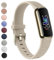 Vanjua Armband kompatibel mit Fitbit Luxe Bands Damen Herren, weiches Silikon, verstellbar, wasserdicht, Sport-Ersatzarmbänder für Fitbit Luxe Fitness-Tracker (klein, glänzendes Gold)