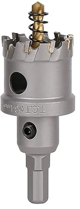 Vearter TCT Lochsäge, 34 mm Hartmetallbohrer mit Zentrierbohrer, Fräser für Hartmetall, Edelstahl, Baustahl, Aluminiumlegierung, Kupfer, Eisen, Kunststoff und Glasfaser