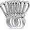Amaxiu 8 Stück Robuster Karabiner Schlüsselanhänger, Zinklegierung Schlüsselanhänger mit Schlüsselring Schnellverschluss Metall Schlüsselanhänger Clips Schlüsselanhänger Halter Organizer (Silber)