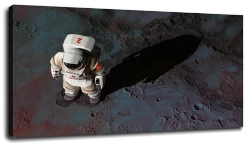 Astronaut Leinwand Helm Poster Ussr Wandkunst Für Zuhause 1 Stück Dekor Mit Rahmen 33 x 20,3 cm