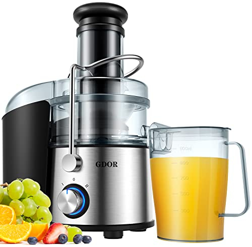 1200W Juicer with Titanium Enhanced Cut Disc, Larger 3” Feed Chute Juicer Machines for Whole Fruits and Vegetables, Centrifugal Juicer with 40 Oz Juice Pitcher, BPA-Free, Easy to Clean