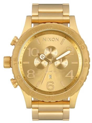 Nixon Herren Armbanduhr 51-30 Chrono mit Armband aus Edelstahl, Wasserdichtigkeit: 30 Bar Gehäusedurchmesser: 51,00 mm, A1389-502-00