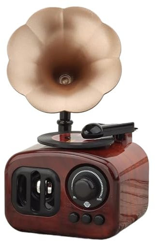 mini ornamenti per strumenti musicali Mini simpatico grammofono classico dal design in miniatura, modello portatile artigianale unico