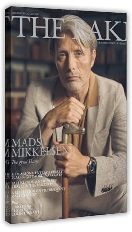 NFJUVX Mads Mikkelsen Poster (3) Leinwand-Poster, Wandkunst, Dekordruck, Bild Gemälde für Wohnzimmer, Schlafzimmer, Dekoration, Rahmen-Stil, 20 x 30 cm