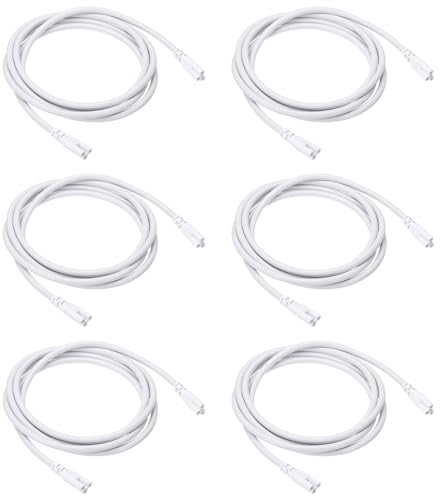 PATIKIL 2M / 6,6 Ft T5 T8 LED Lampen Verbindungskabel, 6er Pack LED Doppelend 3 Pin Kabelverbinder Verlängerungskabel LED Netzkabel für LED Integrierte Röhren, Weiß